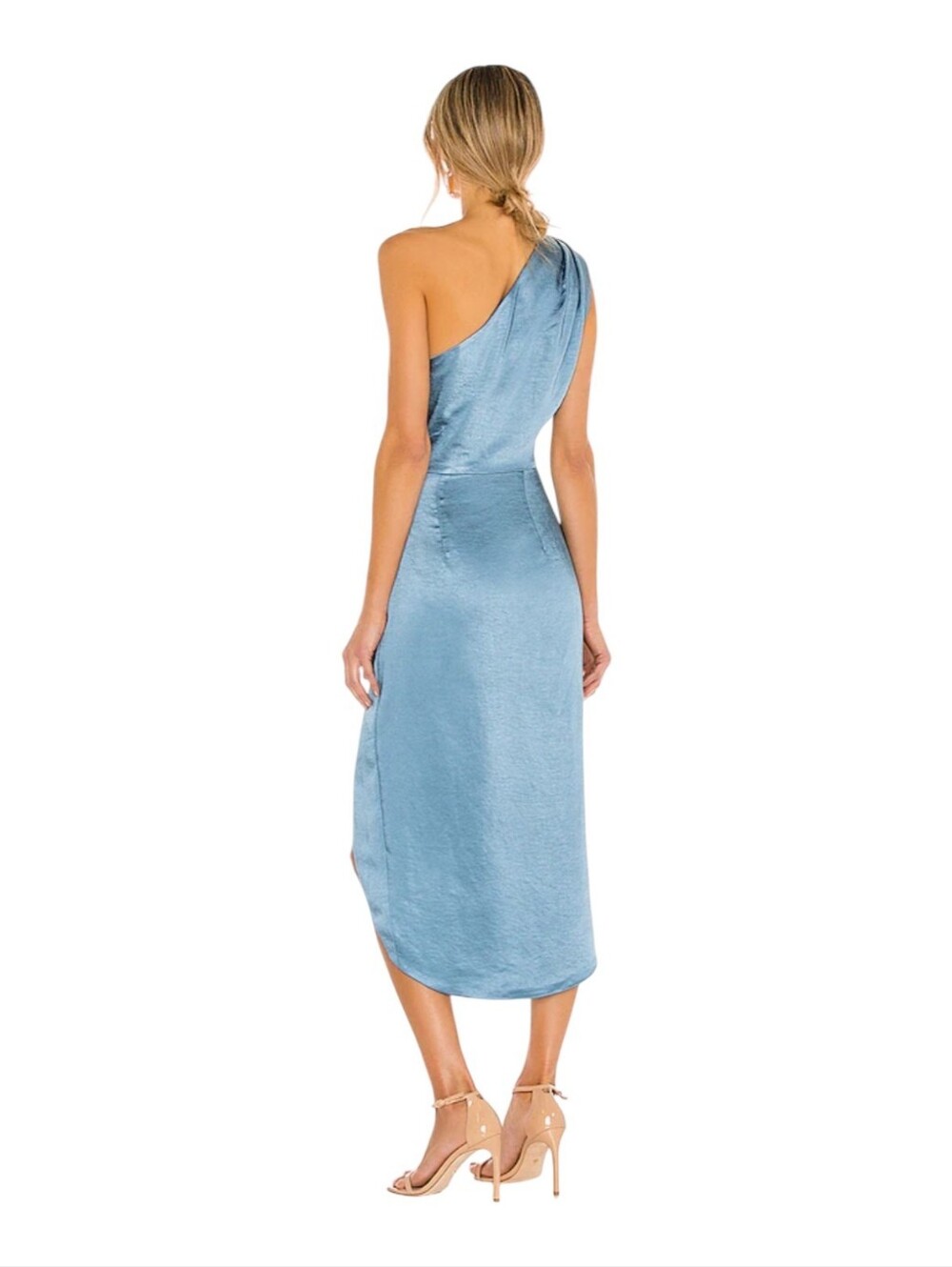 Elliatt Cassini Dress In Cadet Blue Ruched NWT $189 Size Medium - Picture 3 of 8